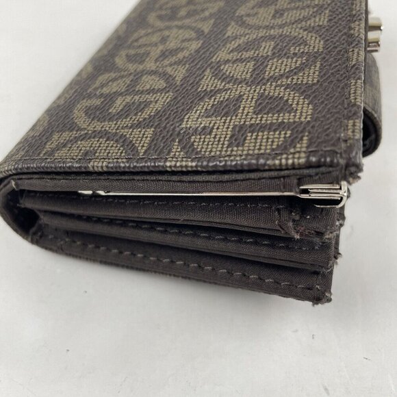 Giani Bernini Leather Framed Wallet Card Slots Snap Closure Coin Pocket Brown - Picture 3 of 10